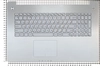 Клавиатура (топ-панель) для ноутбука ASUS N750 серебристая с серебристым топкейсом и подсветкой