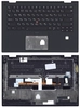 Клавиатура (топ-панель) для ноутбука Lenovo ThinkPad Yoga X1 2nd Gen 2017 черная с черным топкейсом, с трекпойнтом и подсветкой