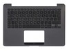 Клавиатура (топ-панель) для ноутбука Asus ZenBook UX360U черная с черным топкейсом и подсветкой