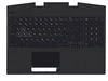 Клавиатура (топ-панель) для ноутбука HP Omen 15-DH черная с черным топкейсом и подсветкой