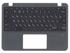 Клавиатура (топ-панель) для ноутбука Acer Chromebook C731 черная с черным топкейсом