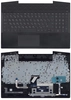 Клавиатура (топ-панель) для ноутбука HP Pavilion Gaming 15-CX черная с черным топкейсом без подсветки (с разбора)