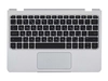 Клавиатура (топ-панель) для ноутбука HP X2 10-p черная с сереберистым топкейсом