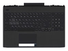 Клавиатура (топ-панель) для ноутбука HP Omen 15-DC черная с черным топкейсом под подсветку RGB