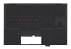 Клавиатура (топ-панель) для ноутбука HP Omen 15-EK черная с черным топкейсом