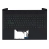Клавиатура (топ-панель) для ноутбука HP Pavilion Gaming 16-A черная с черным топкейсом, зеленые символы