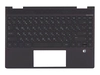 Клавиатура (топ-панель) для ноутбука HP Envy x360 13-AR черная с черным топкейсом