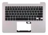 Клавиатура (топ-панель) для ноутбука Asus ZenBook UX305FA черная с серебристым топкейсом