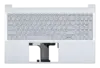 Клавиатура (топ-панель) для ноутбука HP Pavilion 15-EG 15-EH серебристая с серебристым топкейсом (без отверстия под SD)