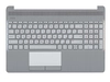 Клавиатура (топ-панель) для ноутбука HP 15-DW 15-GW 250 255 G8 серебристая с серебристым топкейсом
