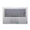 Клавиатура (топ-панель) для ноутбука Lenovo C340-14IWL серая с серебристым топкейсом