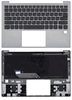 Клавиатура (топ-панель) для ноутбука Lenovo Yoga S730-13IWL черная с серебристым топкейсом