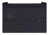 Клавиатура (топ-панель) для ноутбука HP Pavilion Gaming 15-EC черная с черным топкейсом, с подсветкой (с разбора)
