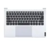Клавиатура (топ-панель) для ноутбука Lenovo Yoga Slim 7 Pro-14ACH5 черная с серебристым топкейсом и подсветкой