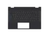 Клавиатура (топ-панель) для ноутбука HP Pavilion x360 14-CD 14-DD черная с черным топкейсом, с серебристой окантовкой