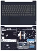 Клавиатура (топ-панель) для ноутбука Lenovo IdeaPad S340-15 черная с темно-синим топкейсом, с подсветкой