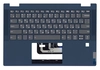 Клавиатура (топ-панель) для ноутбука Lenovo IdeaPad Flex 5-14 черная с синим топкейсом, с подсветкой