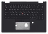 Клавиатура (топ-панель) для ноутбука Lenovo ThinkPad X13 Yoga Gen 1 черная с черным топкейсом, с трекпойнтом и подсветкой