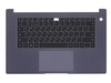 Клавиатура (топ-панель) для ноутбука Honor MagicBook 15 черная с серо-синим топкейсом