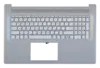 Клавиатура (топ-панель) для ноутбука HP 17-CN 17-CP серебристая с сетебристым топкейсом