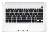 Клавиатура (топ-панель) для ноутбука Asus X301A черная с белым топкейсом
