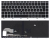 Клавиатура для ноутбука HP EliteBook 840 G5 черная с серебристой рамкой с подсветкой и трекпойнтом