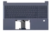 Клавиатура (топ-панель) для ноутбука HP Pavilion 15-EG, 15-EH FPR черная с темно-синим топкейсом, с подсветкой