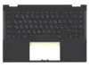 Клавиатура (топ-панель) для ноутбука HP Pavilion 14-DW черная с черным топкейсом