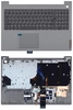 Клавиатура (топ-панель) для ноутбука Lenovo ThinkBook 15p IMH темно-серая с серым топкейсом, с подсветкой