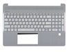 Клавиатура (топ-панель) для ноутбука HP 15S-EQ 15S-FQ серебристая с серебристым топкейсом