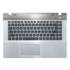 Клавиатура (топ-панель) для ноутбука Samsung RF410, Q430, QX410 черная с серебристым топкейсом