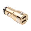 Автомобильная зарядка универсальная 2 USB выхода 2.1 А + кабель Micro USB золотая, металлическая, блистер