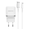 Сетевое зарядное устройство Borofone BA36A High (5V, 3A, QC3.0) + кабель MicroUSB (белое)