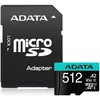 Карта памяти microSDXC UHS-I U3 A-Data Premier Pro 512 ГБ, 100 МБ/с, Class 10, AUSDX512GUI3V30SA2-RA1, 1 шт., переходник SD