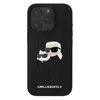 Чехол Karl Lagerfeld Grained Monogram NFT Karl&Choupette Metal Heads для iPhone 16 Pro, PU, черный (KLHCP16LPGKLKCPK)