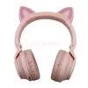 Беспроводные наушники Borofone BO18 Cat Ear (накладные/кошачьи ушки) розовые