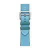 Ремешок для часов Apple Hermes 41 мм, Twill Jump Single Tour, Bleu Celeste/Bleu Jean