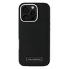 Чехол Karl Lagerfeld для iPhone 16 Pro, PU Grained Full Wrapped & Metal Camera MageSafe, черный (KLHMP16LPGMSRPK)