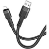 Кабель Hoco U110 iP, Lightning (m) - USB (m), 1.2м, в оплетке, 2.4A, черный