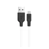 Дата-кабель Hoco X21 Plus USB-MicroUSB (высокопрочный / силикон) 2 м, белый с черным