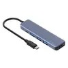 Разветвитель для компьютера Deppa USB Type-C 5-в-1 Power Delivery, HDMI, 3xUSB, графит (73140)