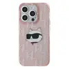 Чехол Karl Lagerfeld для iPhone 16 Pro, PC/TPU Monogram NFT Choupette Head Transparent Pink (KLHCP16LHKLPCHP)