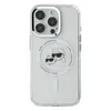 Чехол Karl Lagerfeld NFT Karl & Choup Head Metal Camera MagSafe для iPhone 16 Pro Max, PC/TPU White (KLHMP16XHLSKCH)