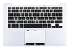 Клавиатура (топ-панель) для ноутбука Apple MacBook Pro A1425 черная с серебристым топкейсом