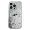 Чехол Karl Lagerfeld для iPhone 16 Pro Liquid Glitter NFT Karl & Choup Heads, прозрачный (KLHMP16LLGKCSGH)