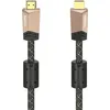 Кабель аудио-видео HAMA Premium, HDMI (m) - HDMI (m) , 1.5м, GOLD, ф/фильтр, черный [00205025]