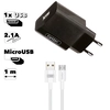 Блок питания (сетевой адаптер) Earldom ES-201M 1xUSB 2.1A с кабелем MicroUSB 1м (черный)