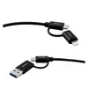 Кабель Ergolux 4 в 1 USB/2xUSB Type-C/Lightning, 5А, 60Вт, 1,2 м, чёрный (ELX-CDC07-C02)