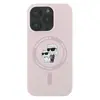 Чехол Karl Lagerfeld для iPhone 16 Pro Liquid Silicone MagSafe NFT Karl & Choupette, розовый (KLHMP16LSCMKCRHP)