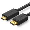 Кабель аудио-видео UGREEN DP101, DisplayPort (m) - HDMI (m) , 2м, черный [10202]